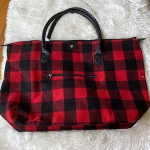 NWOT Large plaided tote bag